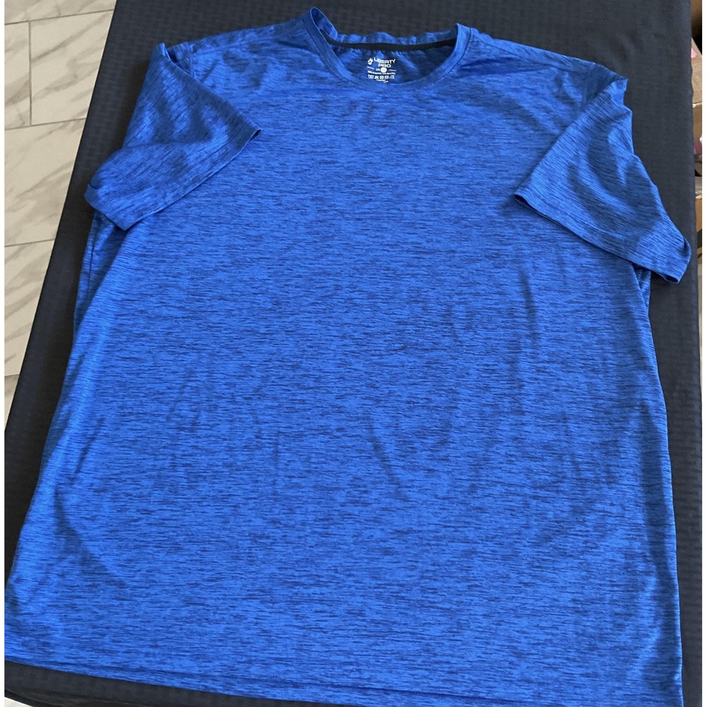 Liberty Pro Shirt Mens 3XL Blue Heather Performance Athletic Short Sleeve Tech‎